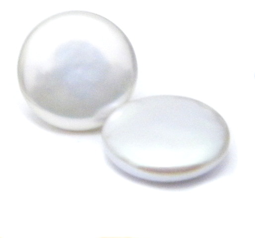 White 12-14mm Undrilled Coin Pearl Pairs